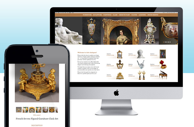 Arte Antiques responsive website